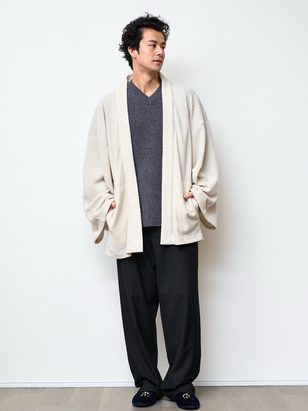 HAORI カーディガン Wool (White) – Nanafu｜YUKATA