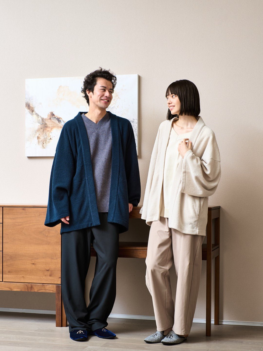 HAORI カーディガン Wool (White) - Nanafu｜YUKATA