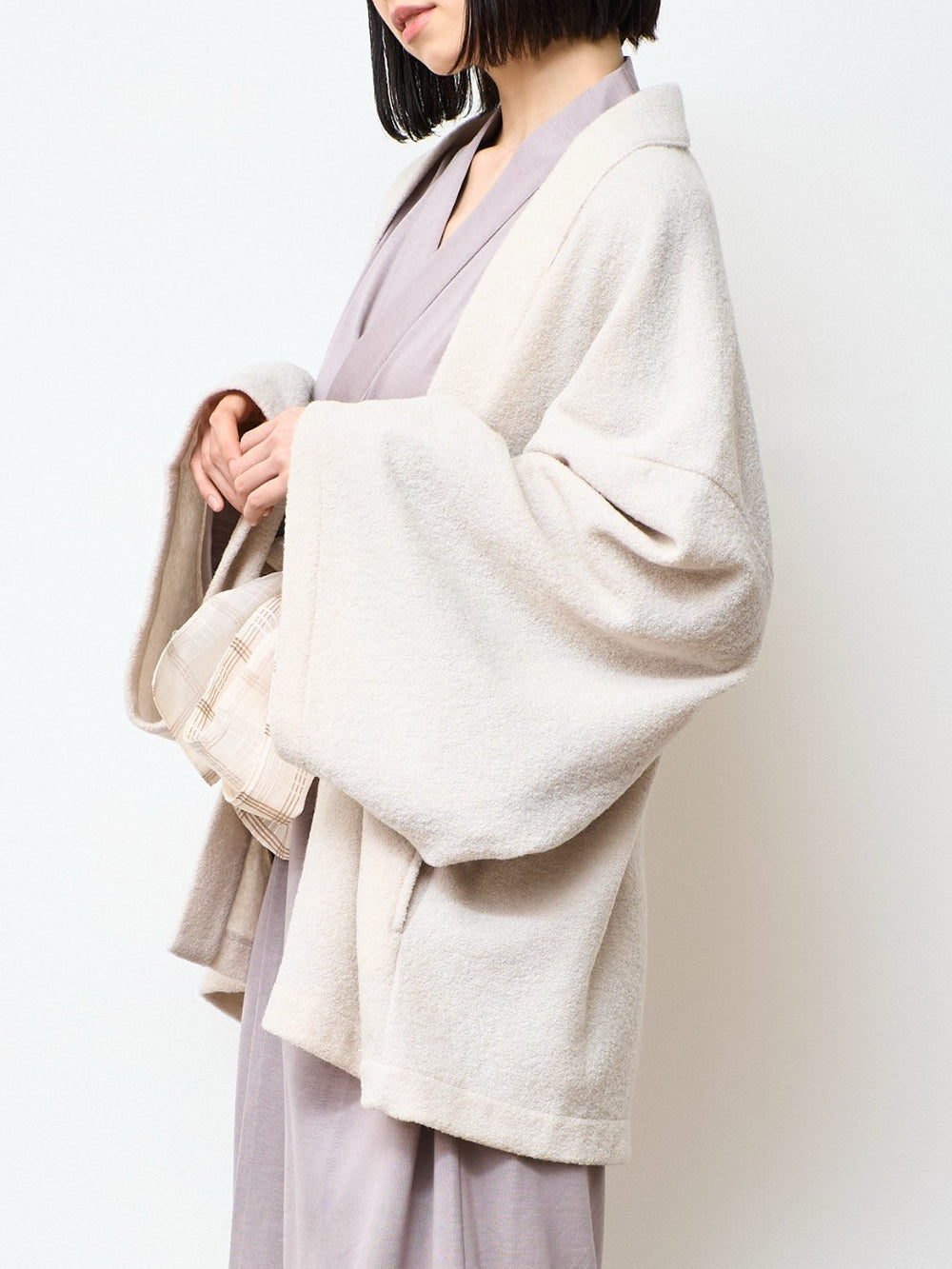HAORI カーディガン Wool (White) – Nanafu｜YUKATA
