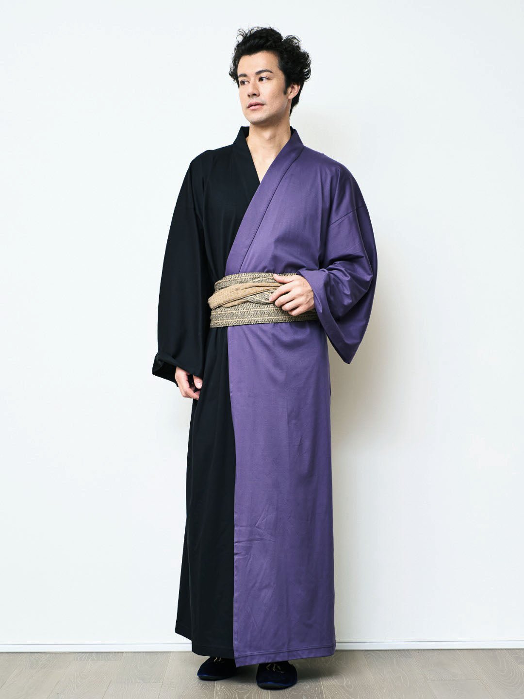YUKATA Bicolor (Black × 紫)Men - Nanafu｜YUKATA