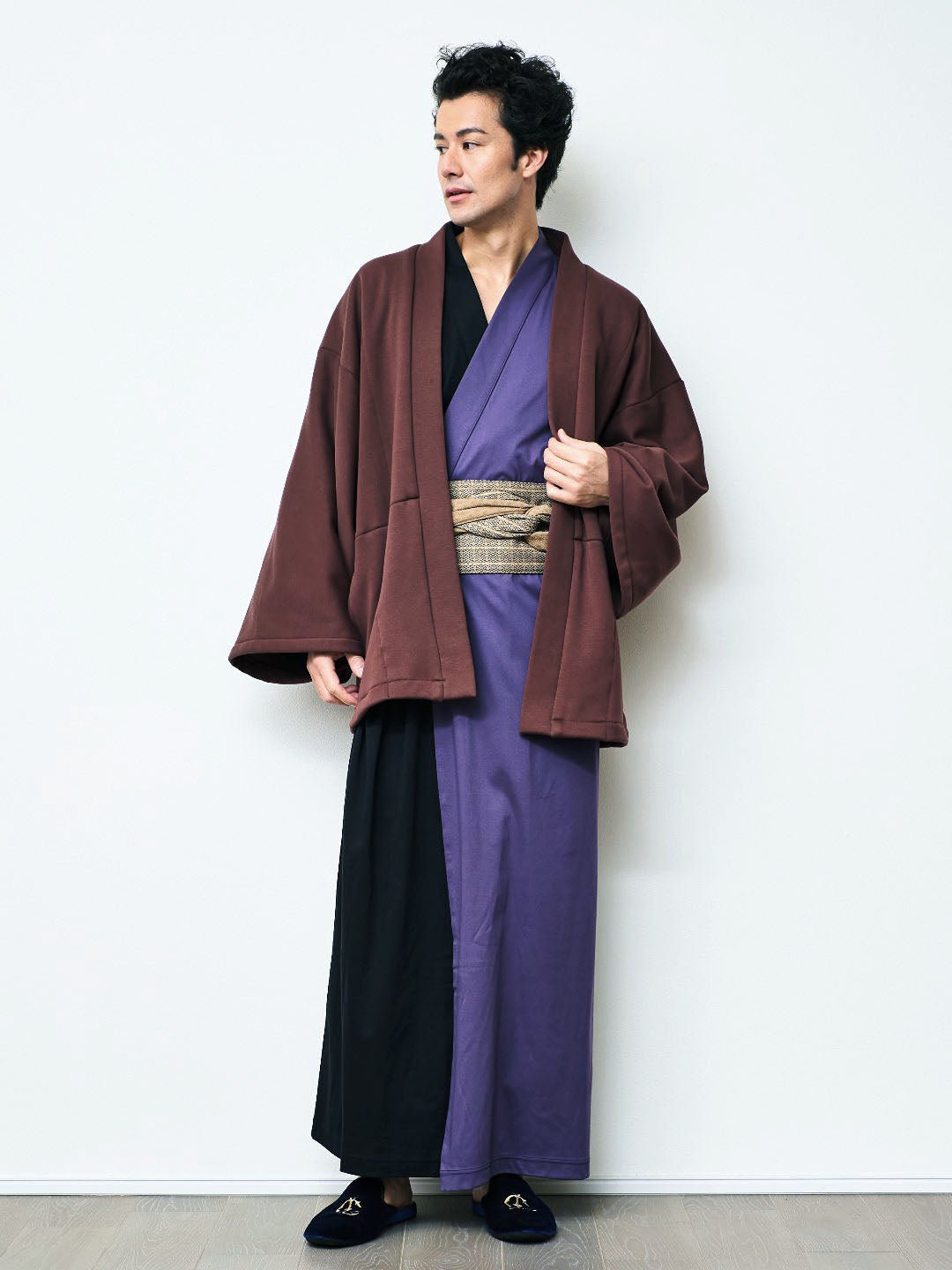 YUKATA Bicolor (Black × 紫)Men - Nanafu｜YUKATA