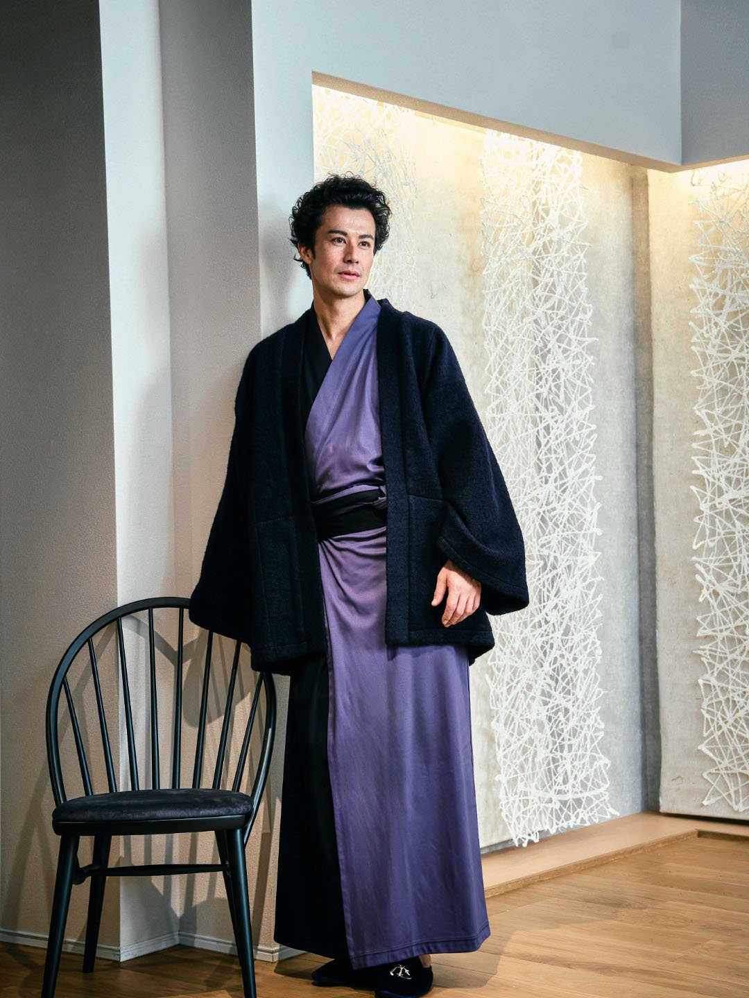 YUKATA Bicolor (Black × 紫)Men - Nanafu｜YUKATA