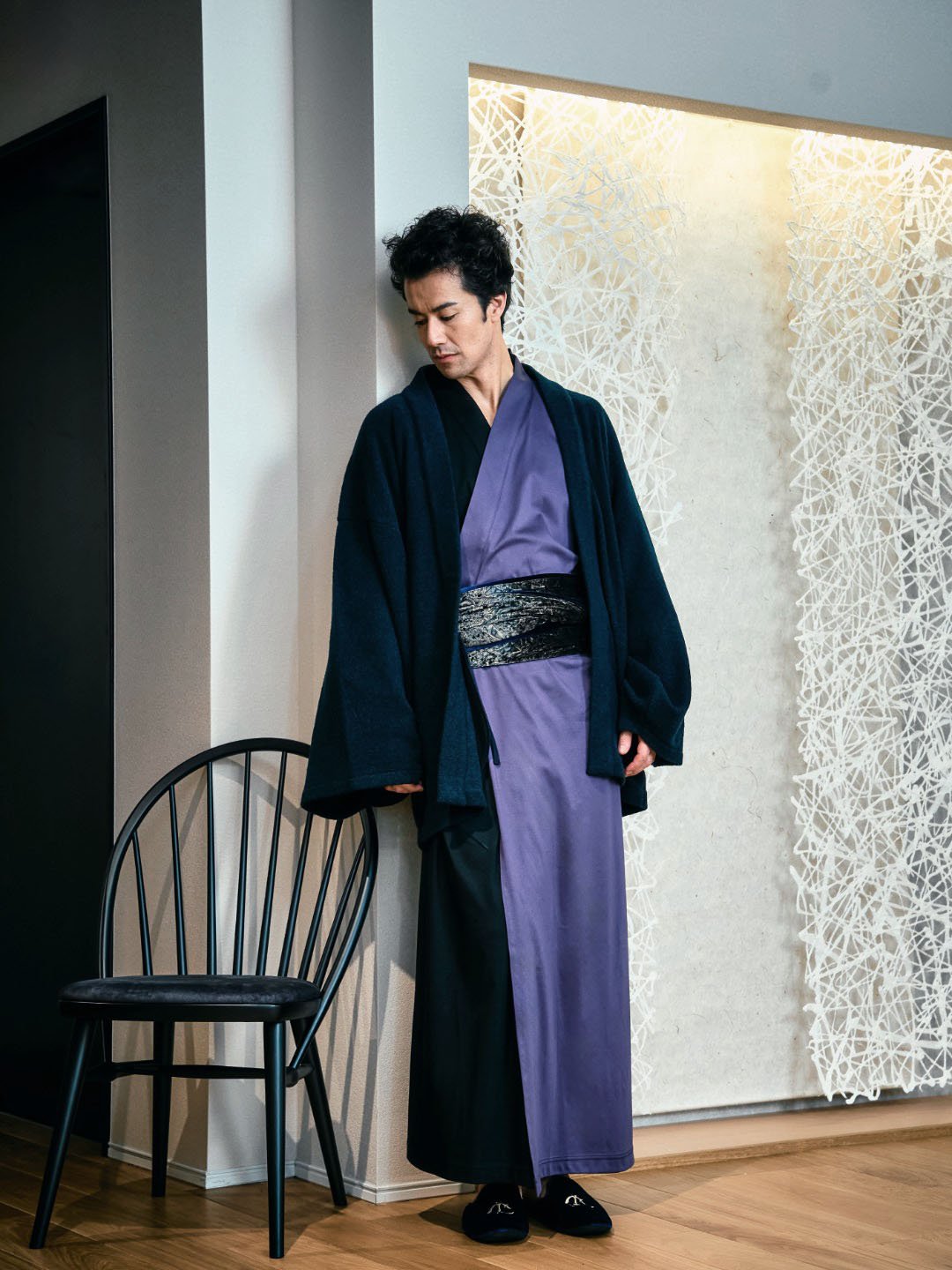 YUKATA Bicolor (Black × 紫)Men - Nanafu｜YUKATA
