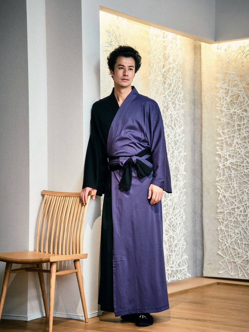 YUKATA Bicolor (Black × 紫)Men – Nanafu｜YUKATA