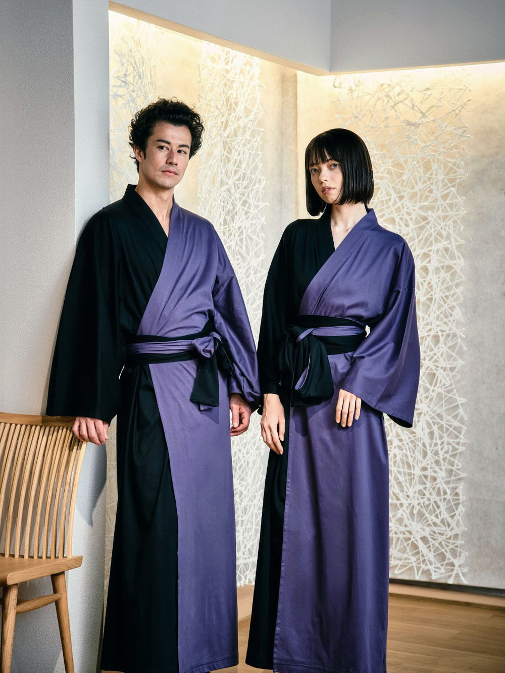 YUKATA Bicolor (Black × 紫)Men – Nanafu｜YUKATA