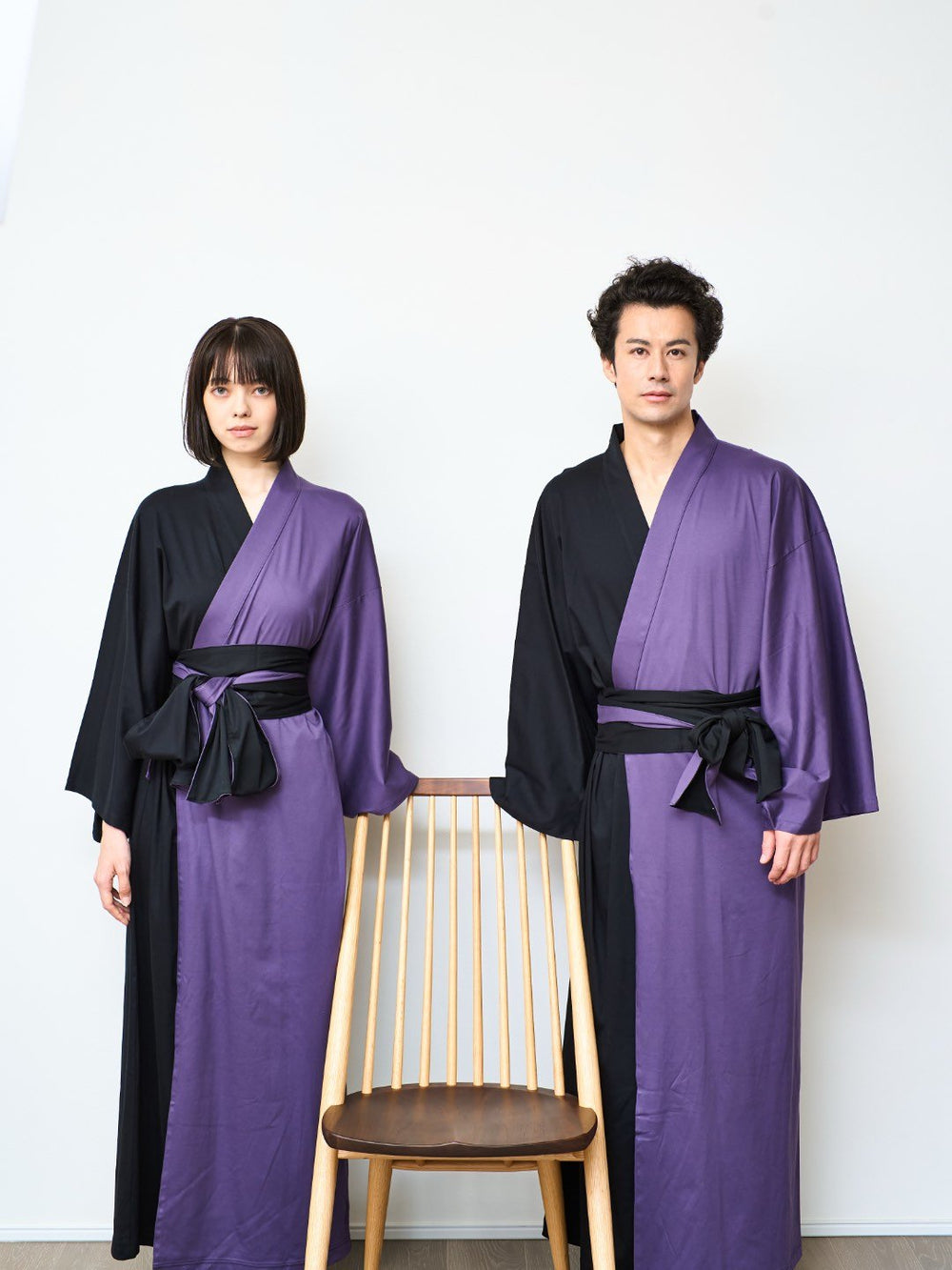 新品未使用　高級浴衣　綿麻　黒　紫　金魚 大人浴衣　27,500円 YUKATA Bicolor (Black × 紫) Women – Nanafu｜YUKATA