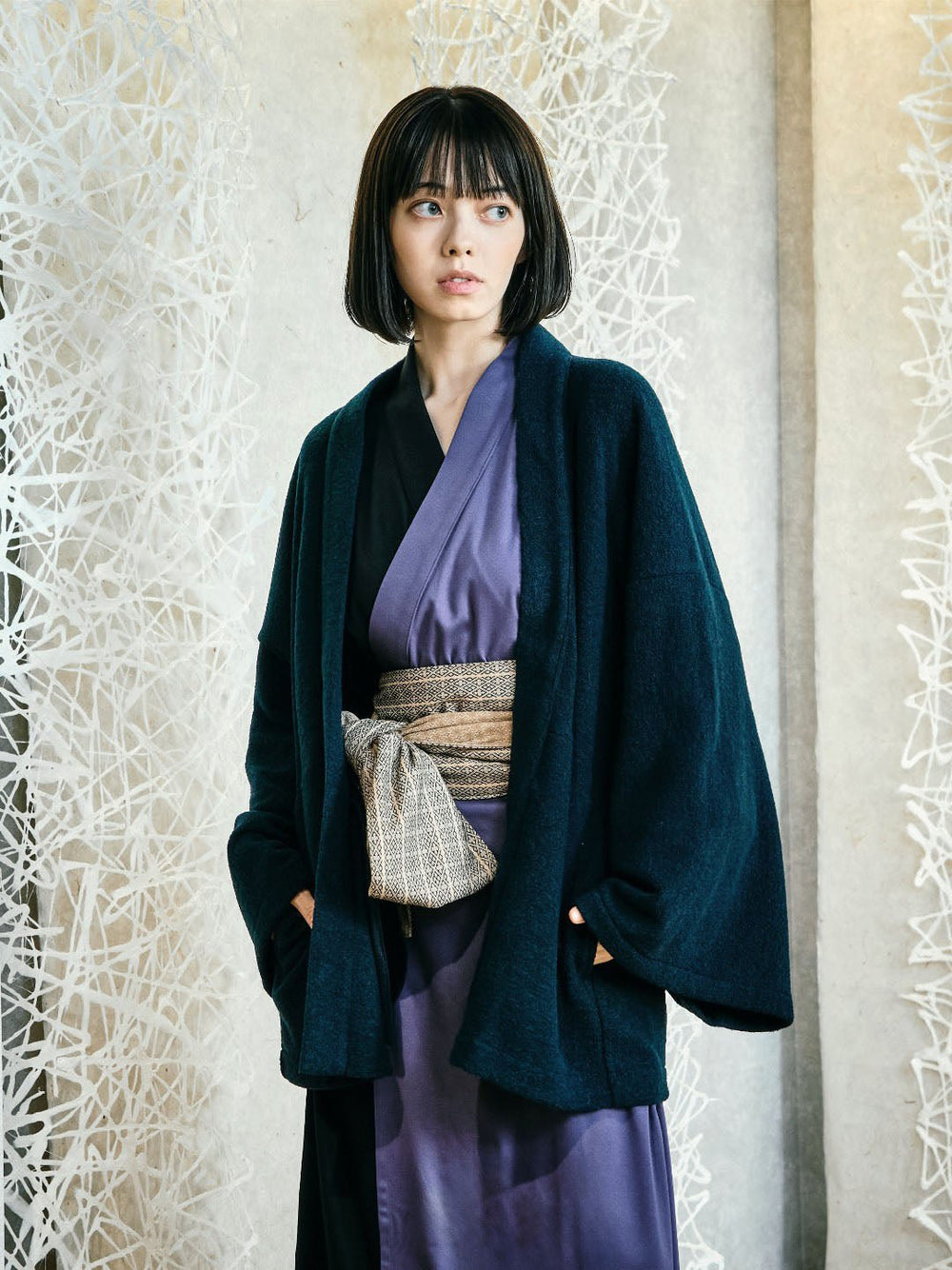 YUKATA Bicolor (Black × 紫) Women – Nanafu｜YUKATA