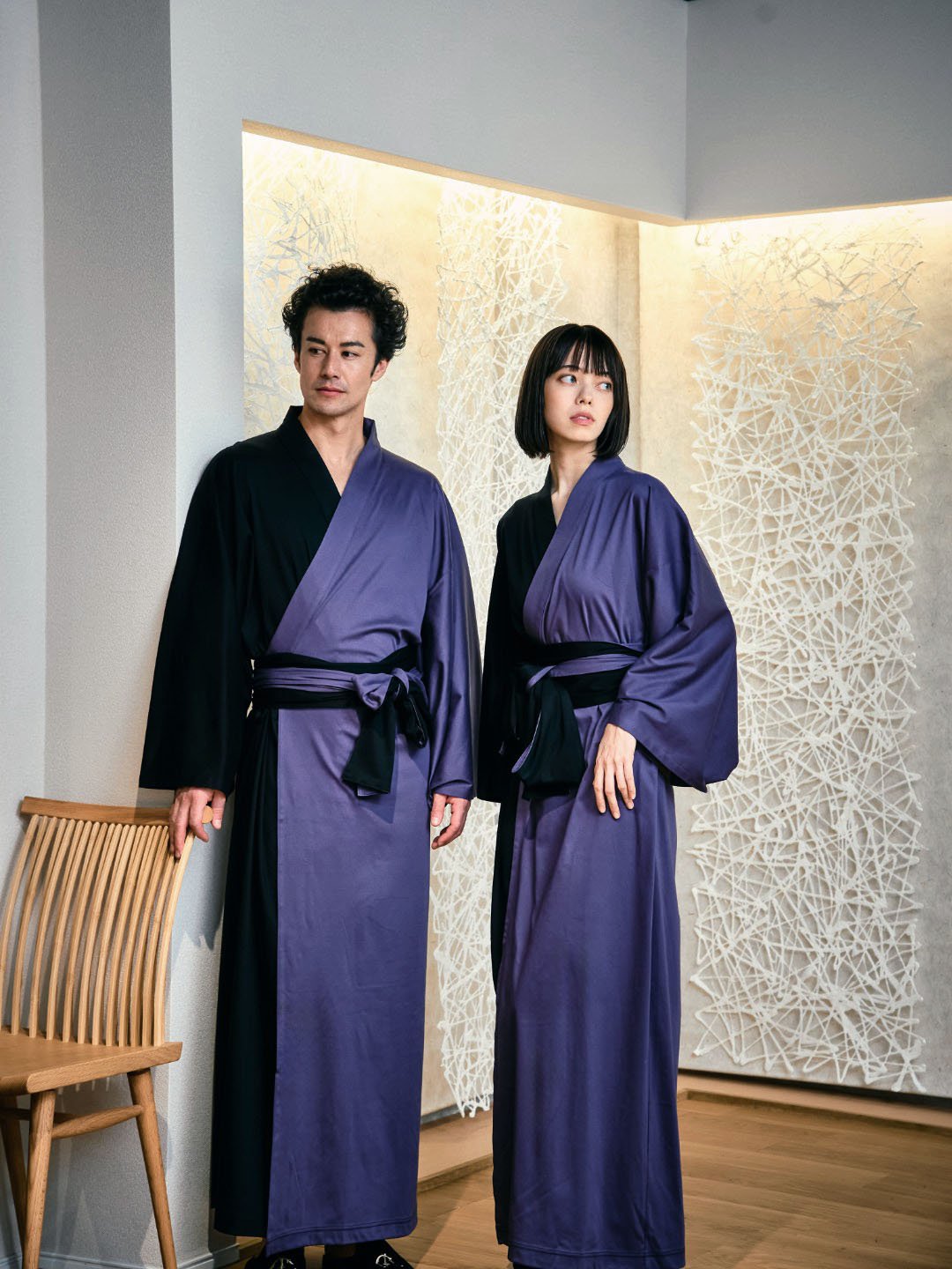 
                  
                    YUKATA Bicolor (Black × 紫) Women - Nanafu｜YUKATA
                  
                