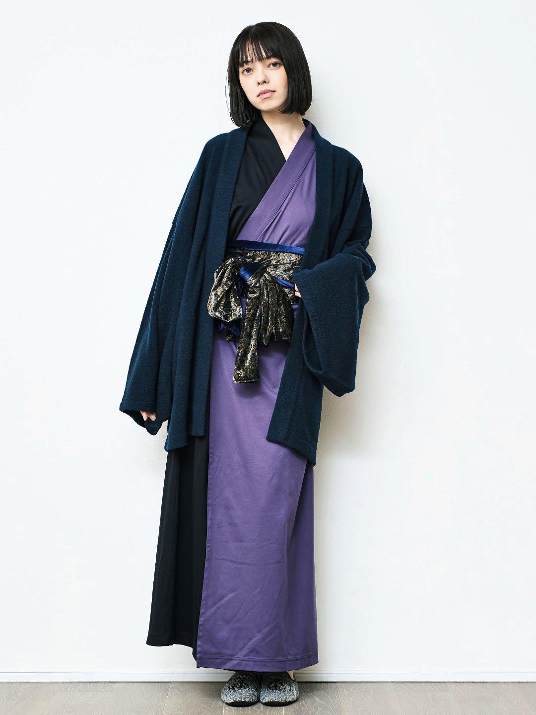 YUKATA Bicolor (Black × 紫) Women - Nanafu｜YUKATA