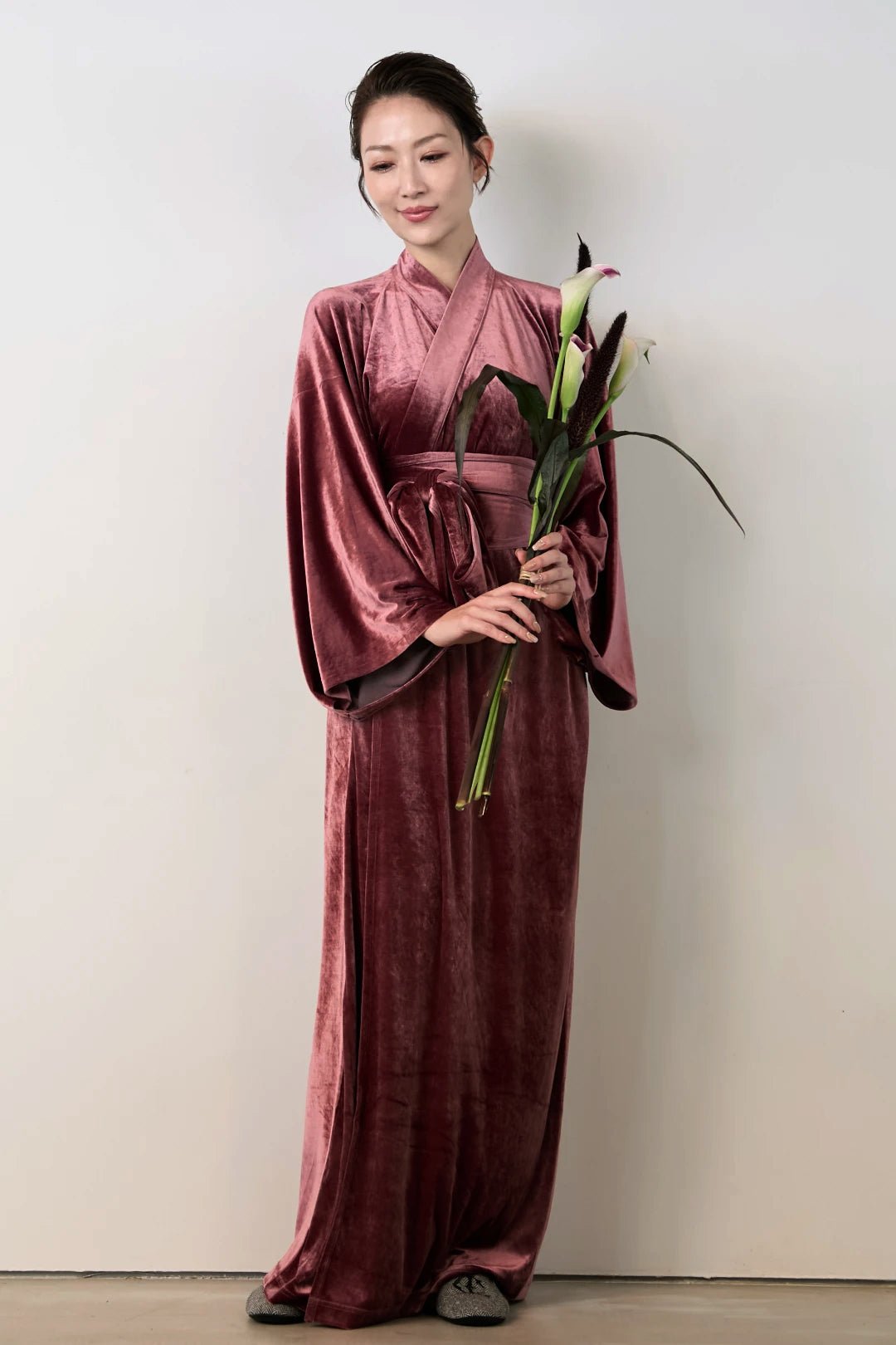 浴衣ルームウェア・ロイヤルベロア（カベルネ） - Yukata Roomwear Royal Velor - cabernet - Nanafu｜YUKATA Roomwear