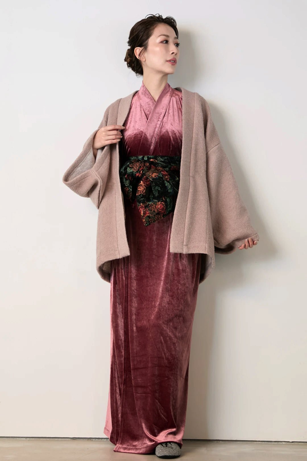 浴衣ルームウェア・ロイヤルベロア（カベルネ） - Yukata Roomwear Royal Velor - cabernet - Nanafu｜YUKATA Roomwear