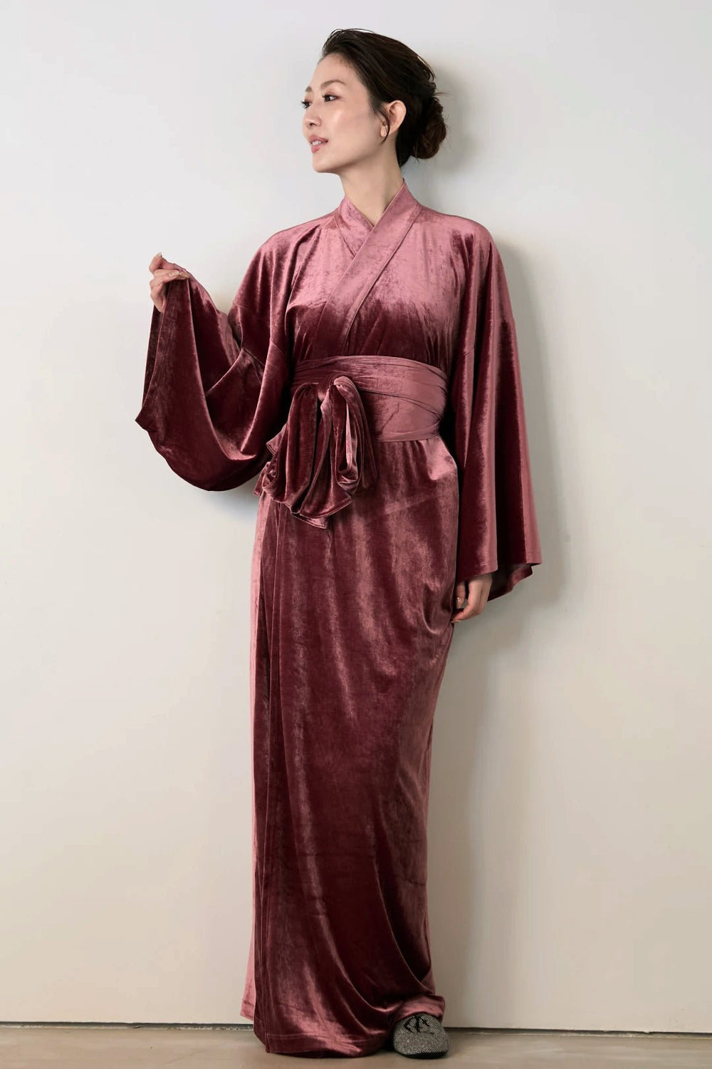 浴衣ルームウェア・ロイヤルベロア（カベルネ） - Yukata Roomwear Royal Velor - cabernet - Nanafu｜YUKATA Roomwear