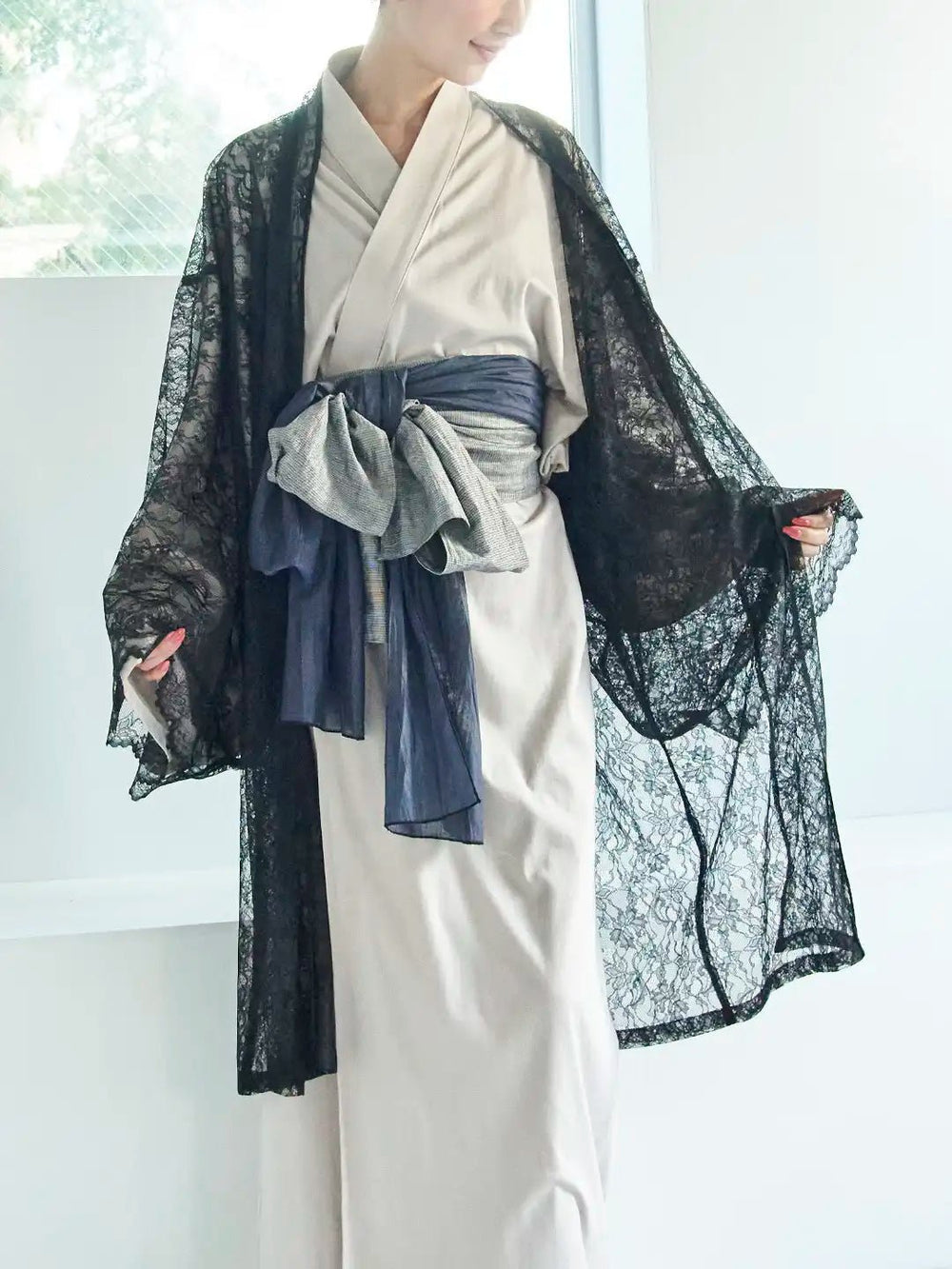 HAORI Lace (Black) – Nanafu|YUKATA HAORI Lace (Black) – Nanafu|YUKATA