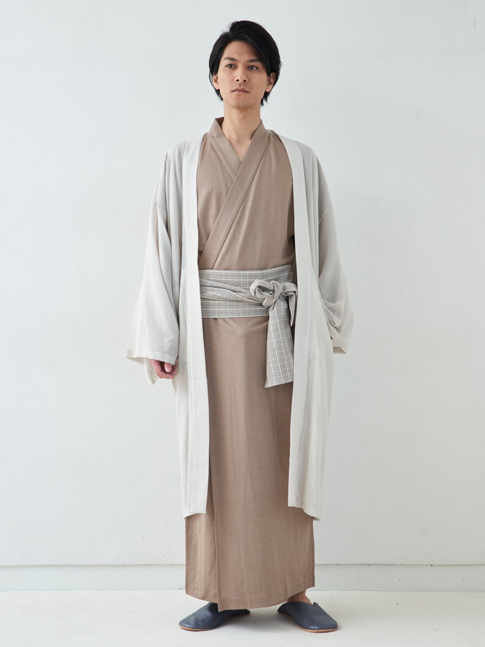 羽織ガウン・ロング(綿)-ホワイト- Haori Gown Long(Cotton)-White 
