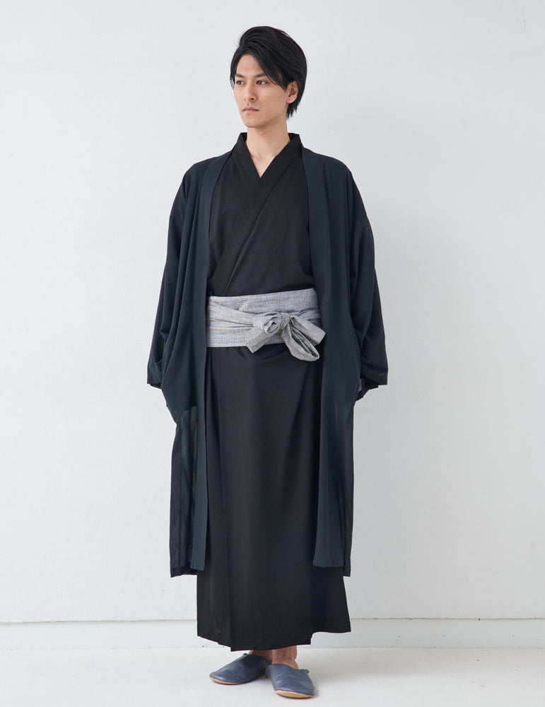 
                  
                    羽織ガウン・ロング(綿)-ブラック-   Haori Gown Long(Cotton)-Black-
                  
                