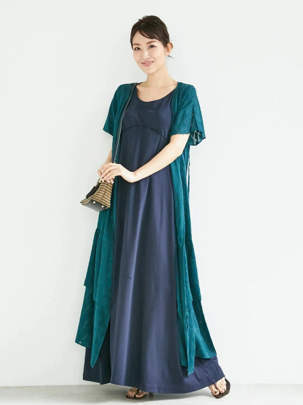 Aライン マキシワンピース (Navy) – Nanafu|YUKATA Aライン マキシワンピース (Navy) – Nanafu|YUKATA