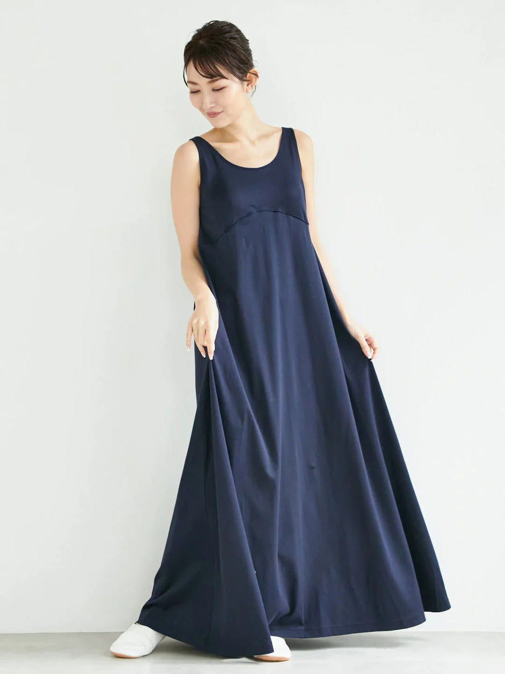 Aライン マキシワンピース (Navy) – Nanafu|YUKATA Aライン マキシワンピース (Navy) – Nanafu|YUKATA