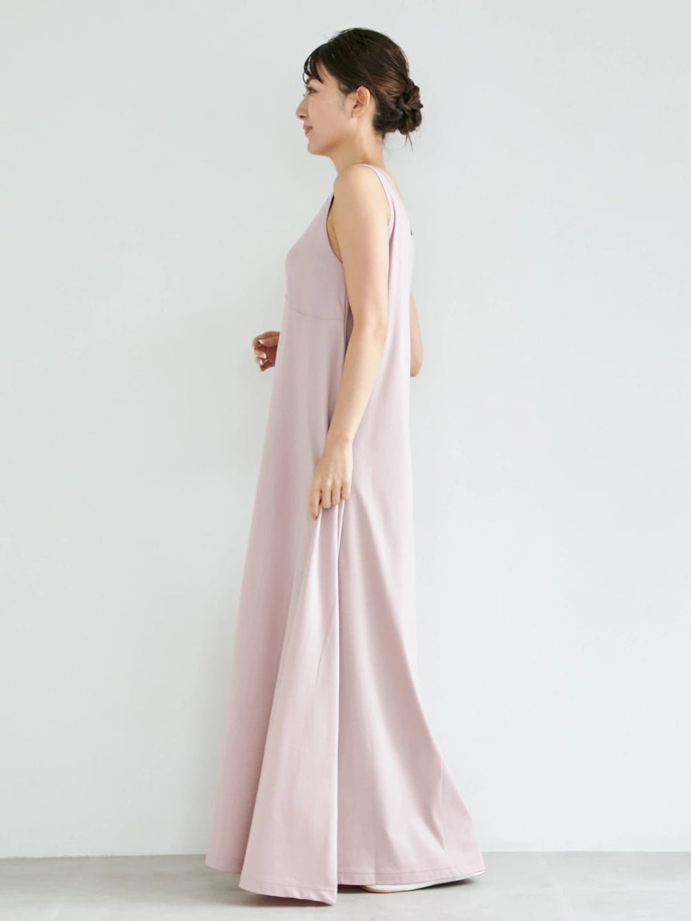 Aライン マキシワンピース (Misty pink) – Nanafu|YUKATA Aライン マキシワンピース (Misty pink) – Nanafu|YUKATA