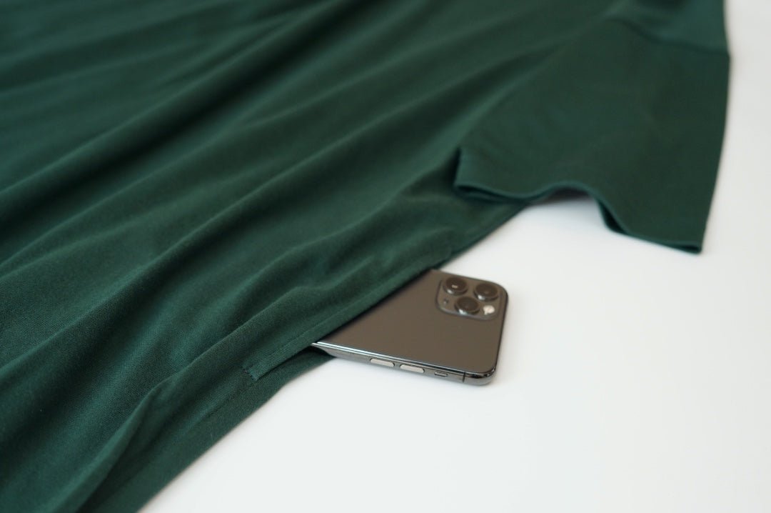 キーネック・ワンピース・プレミアム - グリーン -　Key neck one-piece Premium -Green- - Nanafu｜YUKATA Roomwear