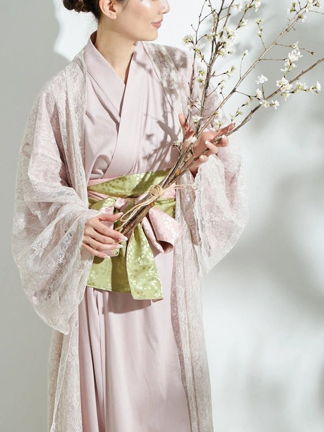 外帯− 桜餅 − Obi Belt for Outing (Sakura Rice Cake) - Nanafu｜YUKATA Roomwear