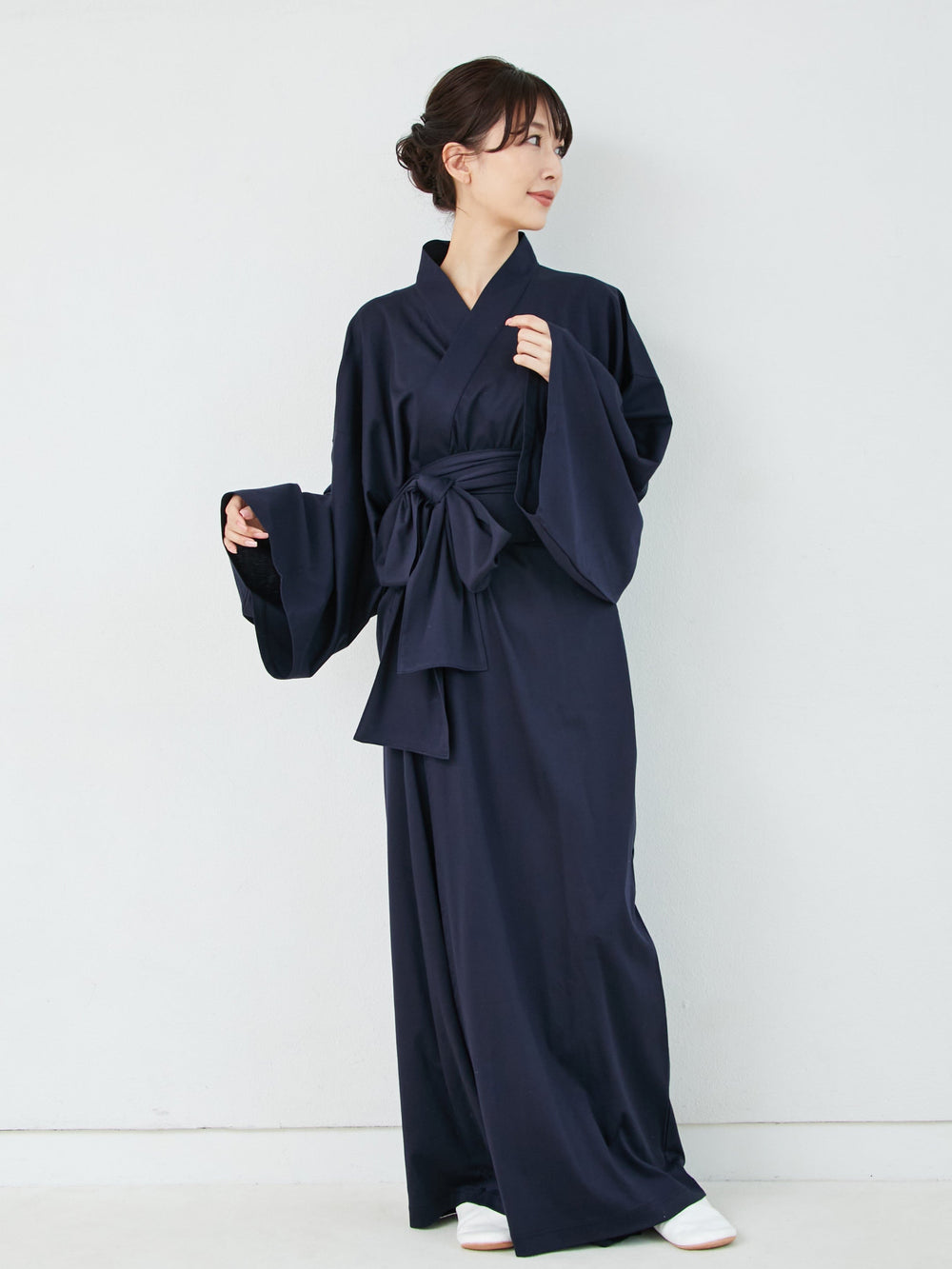 浴衣ルームウェア・ナチュラル -ライトグレー- Yukata Roomwear-Grey- - Nanafu｜YUKATA Roomwear