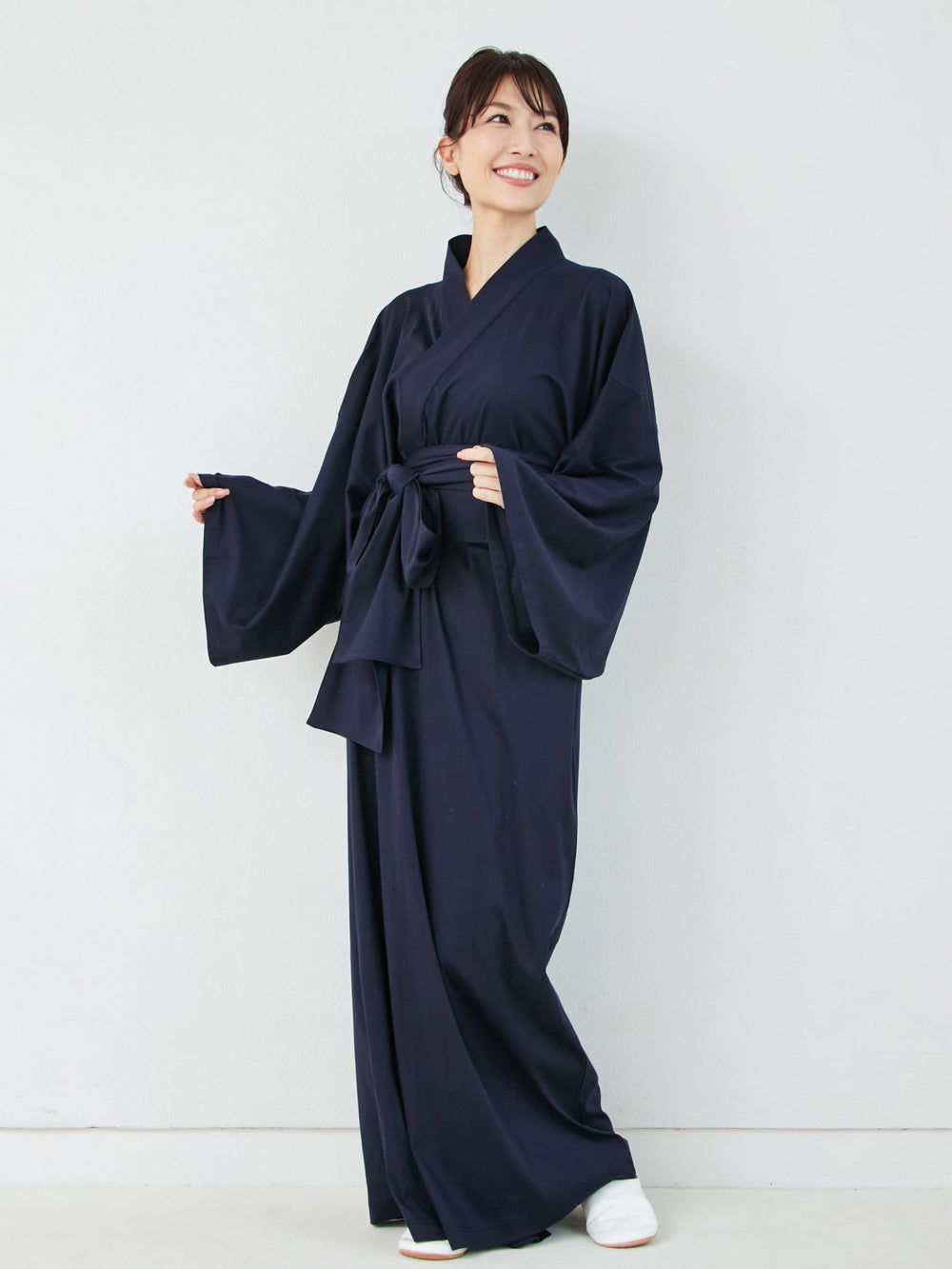 浴衣ルームウェア・ナチュラル -ネイビー- Yukata Roomwear-Navy- - Nanafu｜YUKATA Roomwear